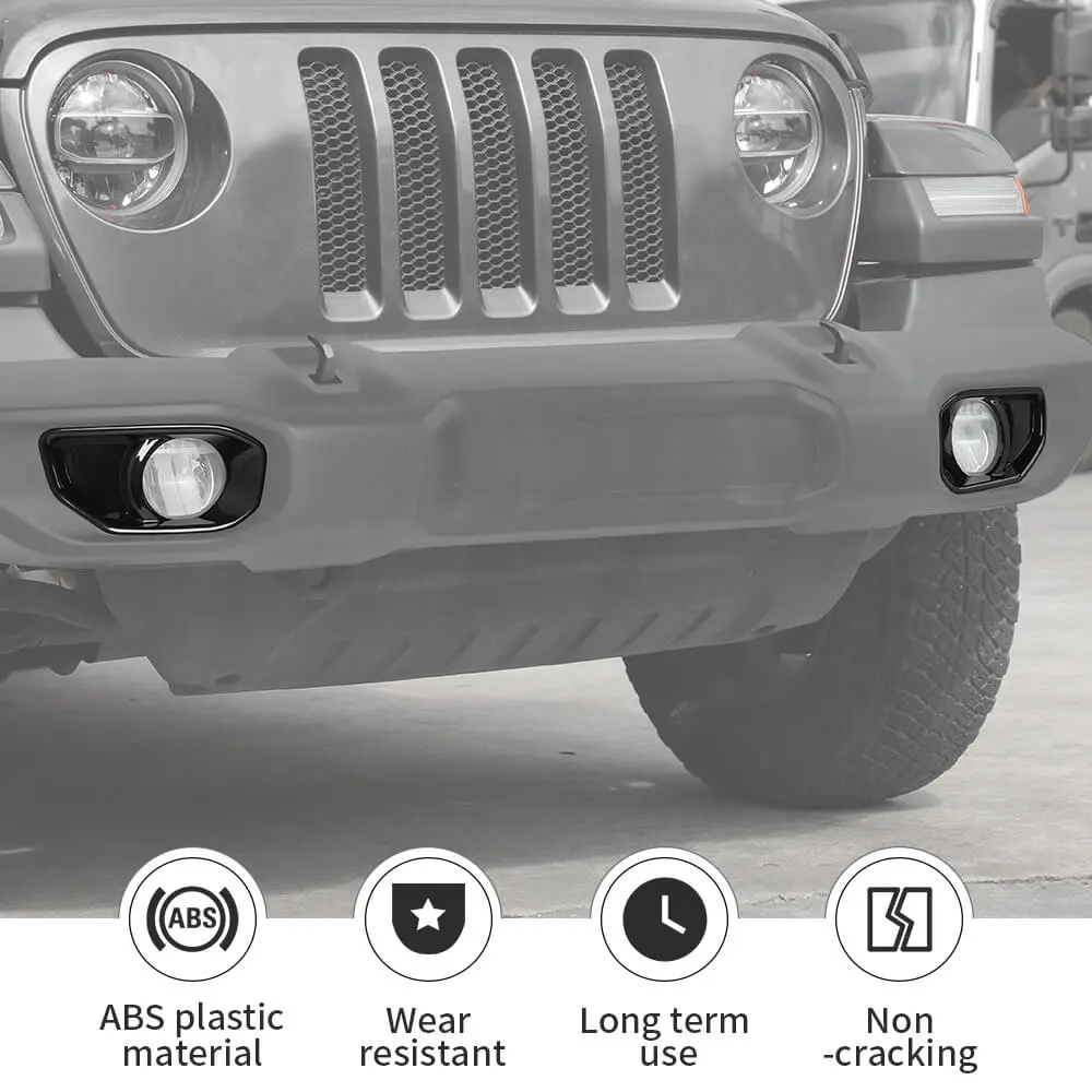 For 2018+ Jeep Wrangler JL/Gladiator JT Front Fog Lamp Light Trim Bezels C-Style - Image 8