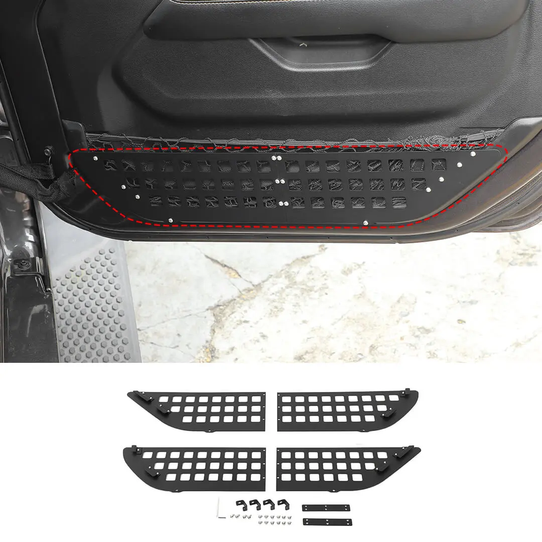 For 2018+ Jeep Wrangler JL & Gladiator JT Front Side Door Mesh Pocket Storage Box (4 pcs)