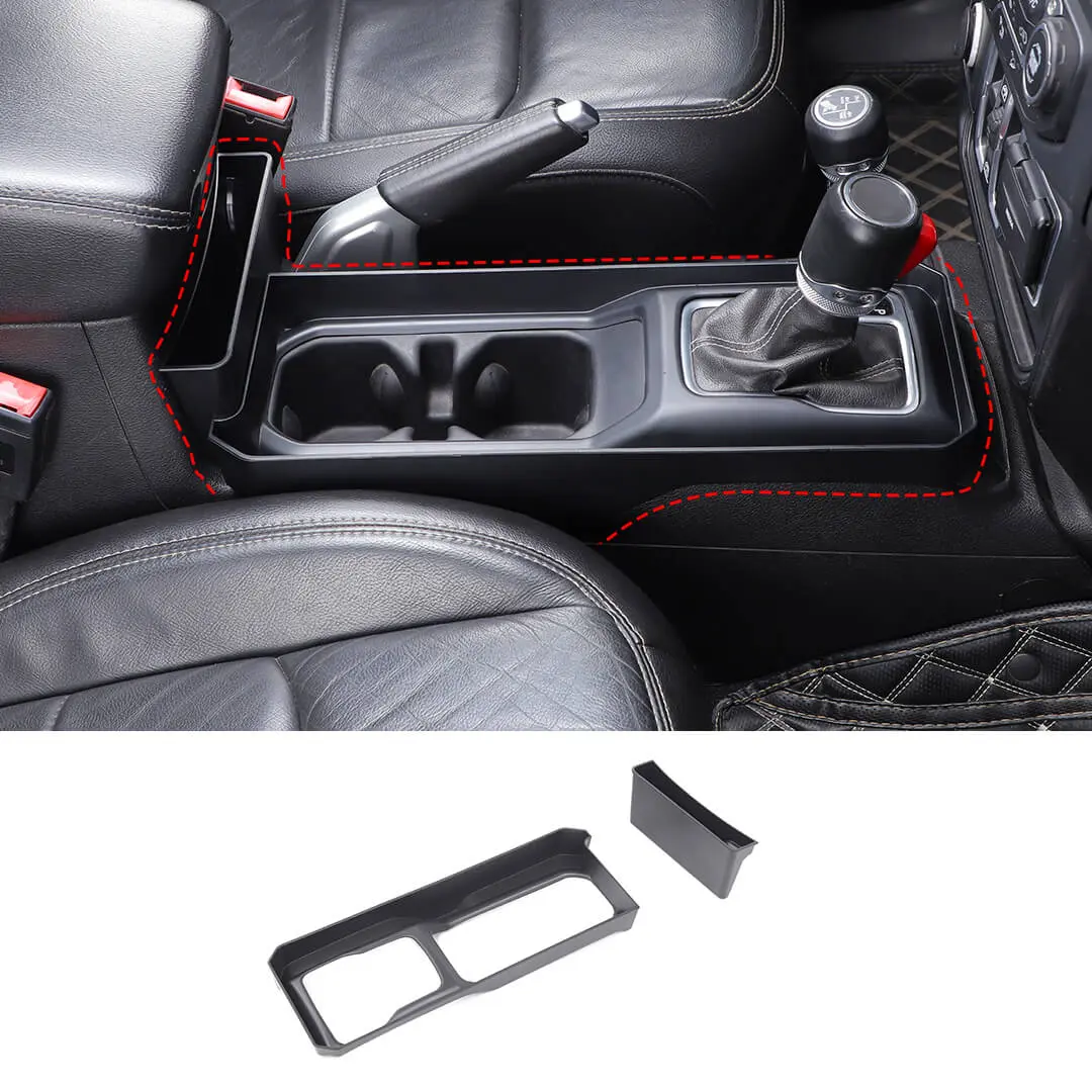 For 2018+ Jeep Wrangler JL & Gladiator JT Gear Shift Console Side Storage Box Organizer Tray (2 pcs)