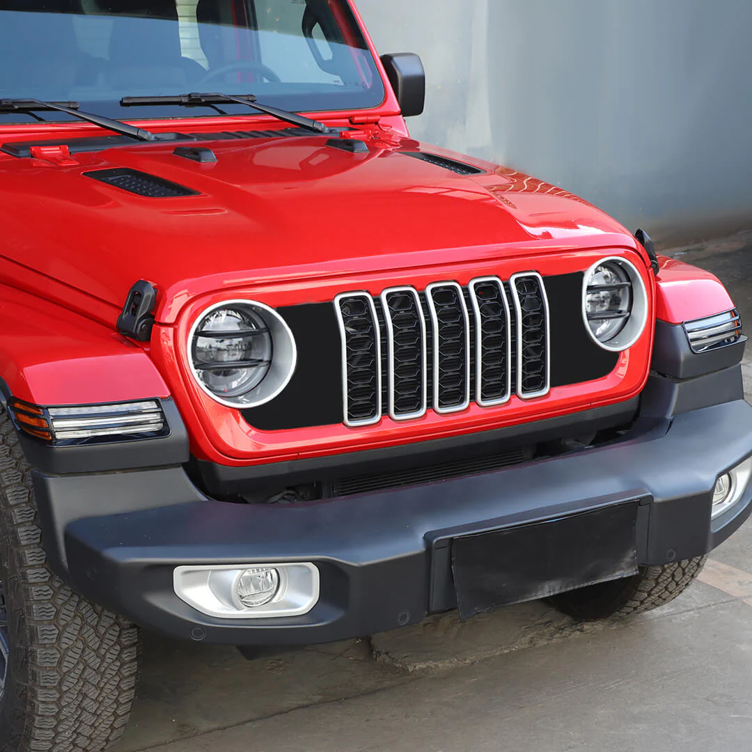 For 2018+ Jeep Wrangler JL & Gladiator JT Head Lights Turn Signal Side Mirror Light Trim Cover Kit (6 pcs) - Image 3