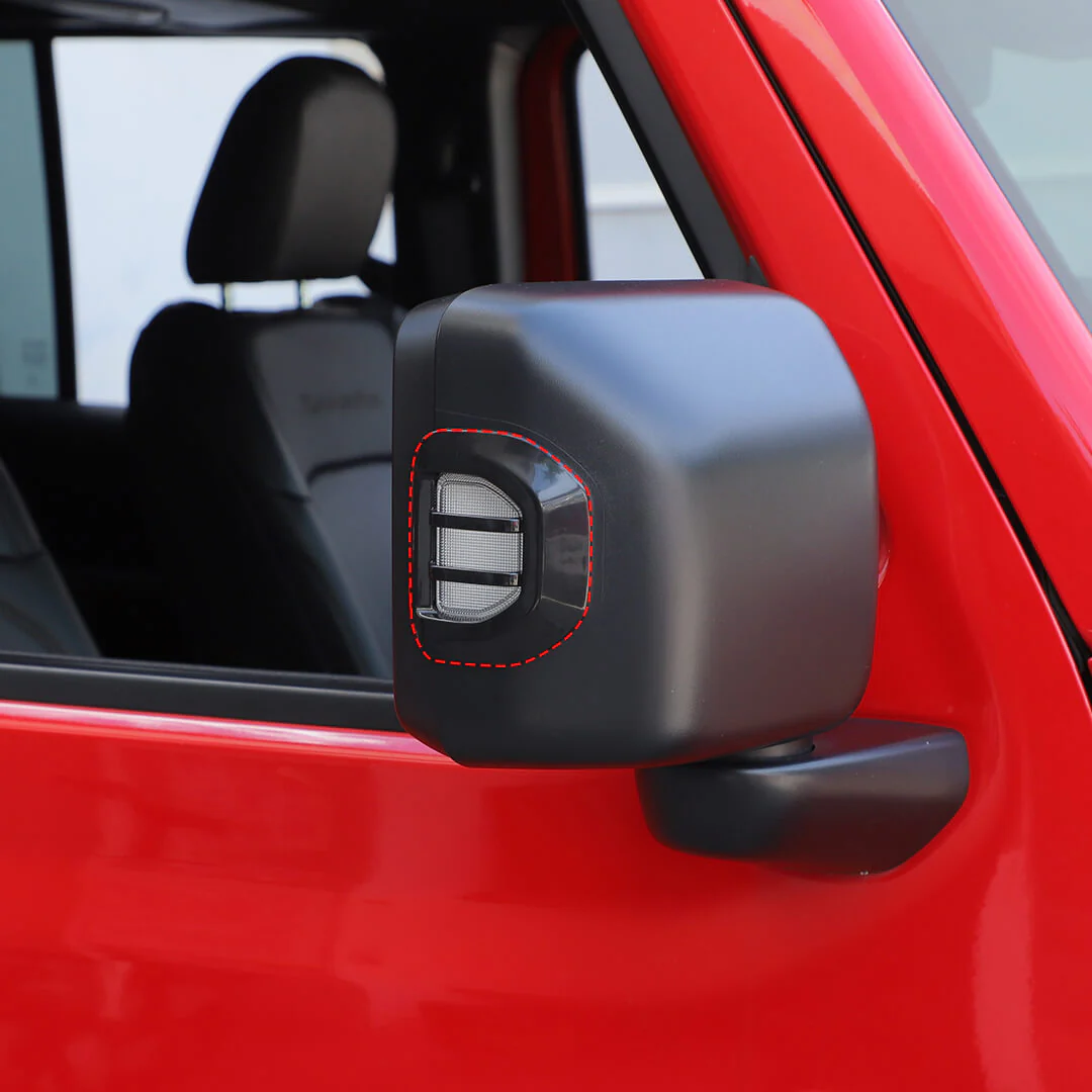 For 2018+ Jeep Wrangler JL & Gladiator JT Head Lights Turn Signal Side Mirror Light Trim Cover Kit (6 pcs) - Image 7