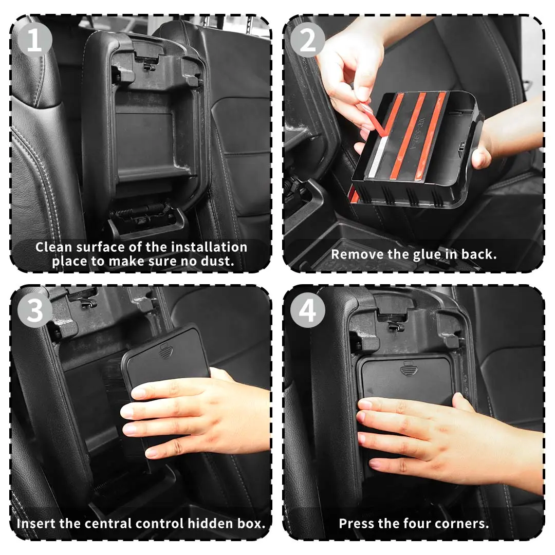 For 2018+ Jeep Wrangler JL/Gladiator JT Hidden Console Armrest Box Compartment Storage - Image 4