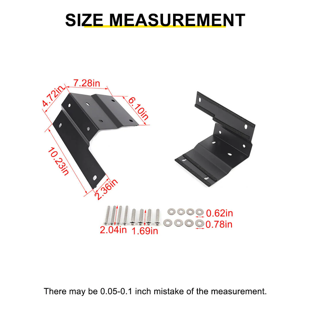 For 2018+ Jeep Wrangler JL & Gladiator JT Hood A-pillar Mount Work Lamp Driving Light Brackets (2 pcs) - Image 10