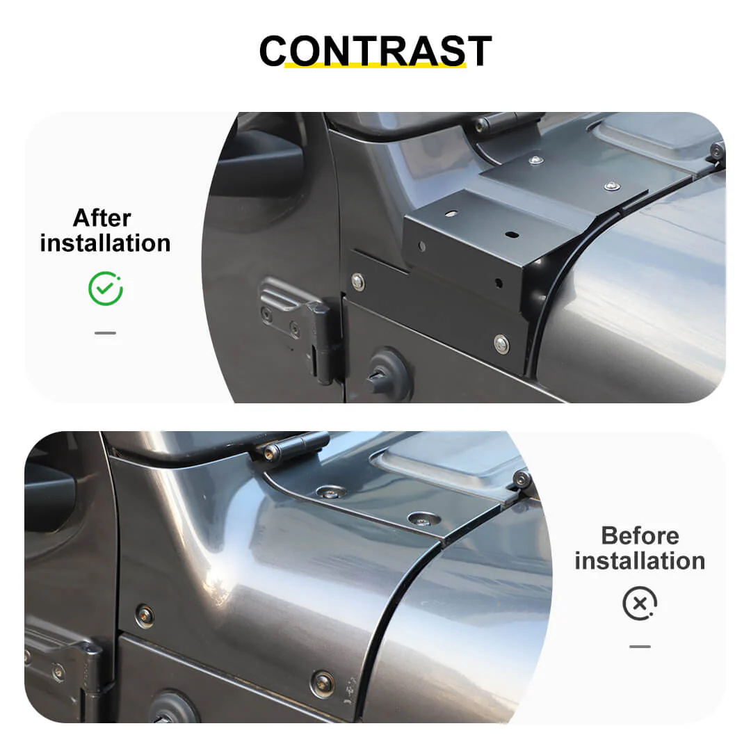 For 2018+ Jeep Wrangler JL & Gladiator JT Hood A-pillar Mount Work Lamp Driving Light Brackets (2 pcs) - Image 2