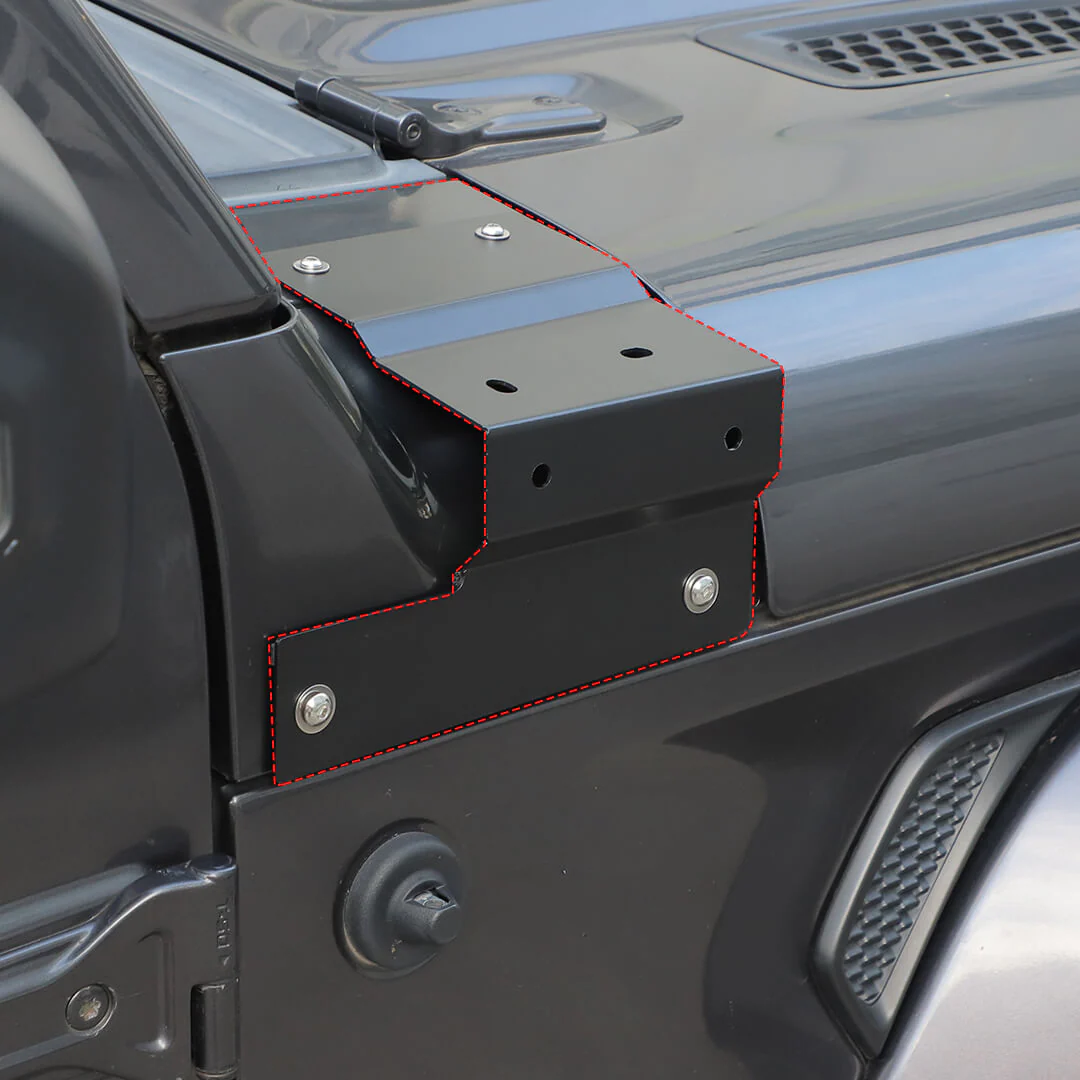 For 2018+ Jeep Wrangler JL & Gladiator JT Hood A-pillar Mount Work Lamp Driving Light Brackets (2 pcs) - Image 6