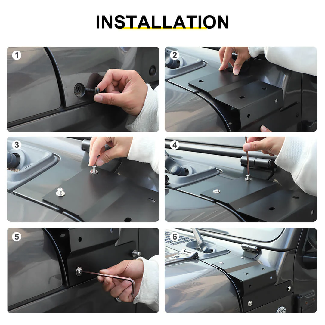 For 2018+ Jeep Wrangler JL & Gladiator JT Hood A-pillar Mount Work Lamp Driving Light Brackets (2 pcs) - Image 8