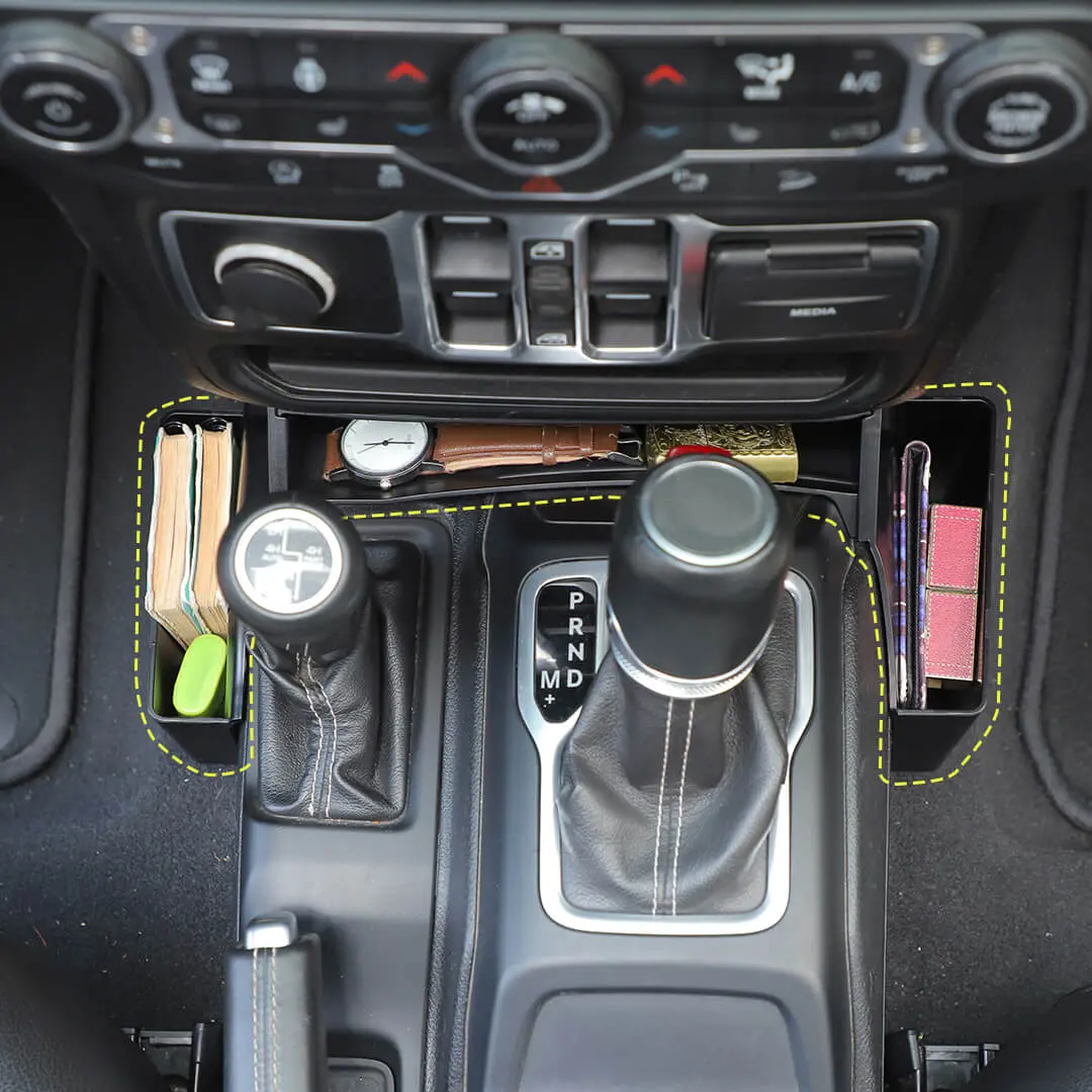 For 2018+ Jeep Wrangler JL & Gladiator JT Inner Center Console Gear Shift Side Storage Box Organizer (3 pcs) - Image 3