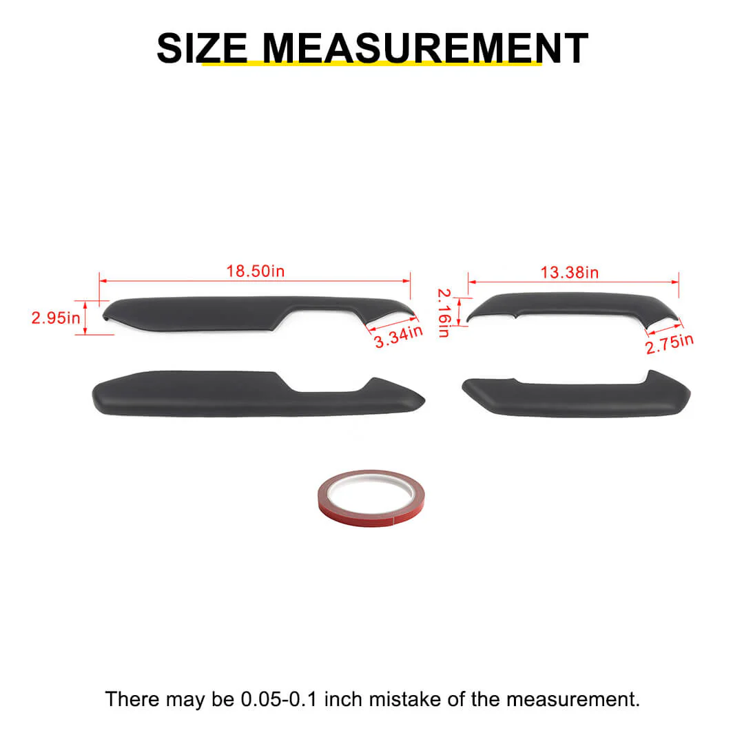 For 2018+ Jeep Wrangler JL & Gladiator JT Innet Door Armrest Handle Panel Guard Cover Decor Trim (4 pcs) - Image 10