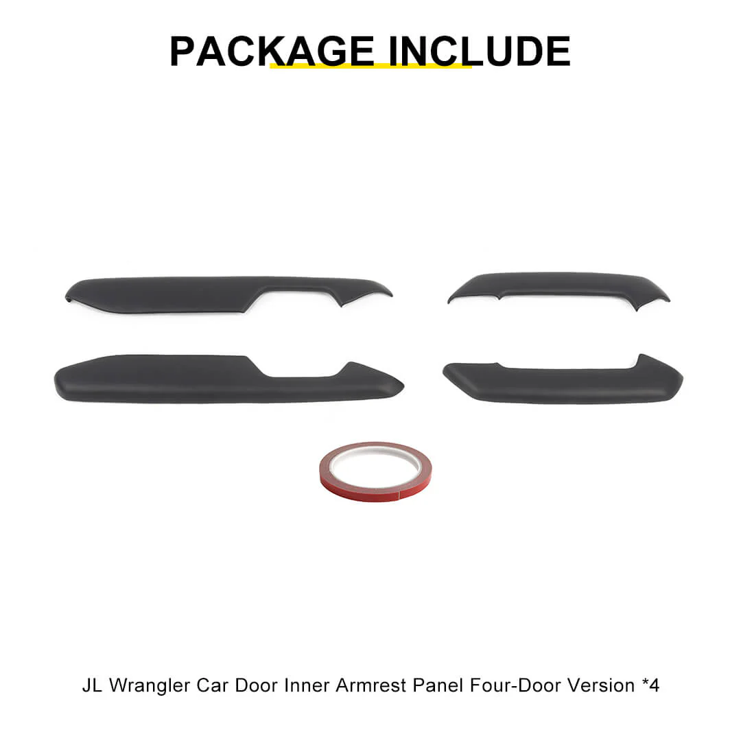 For 2018+ Jeep Wrangler JL & Gladiator JT Innet Door Armrest Handle Panel Guard Cover Decor Trim (4 pcs) - Image 12