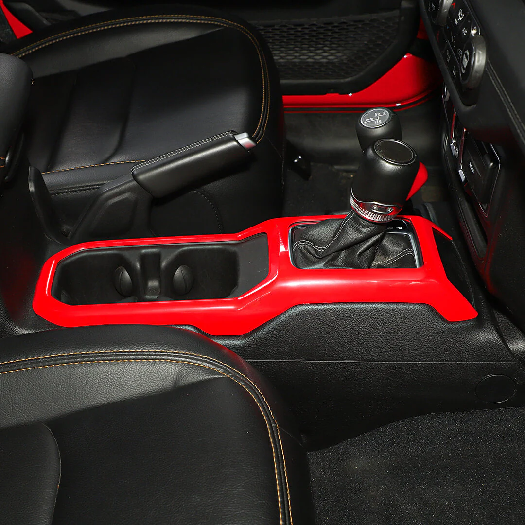 For 2018+ Jeep Wrangler JL & Gladiator JT Interior Center Console Water Cup Holder Manual Gear Shift Panel Frame Trim Cover - Image 3