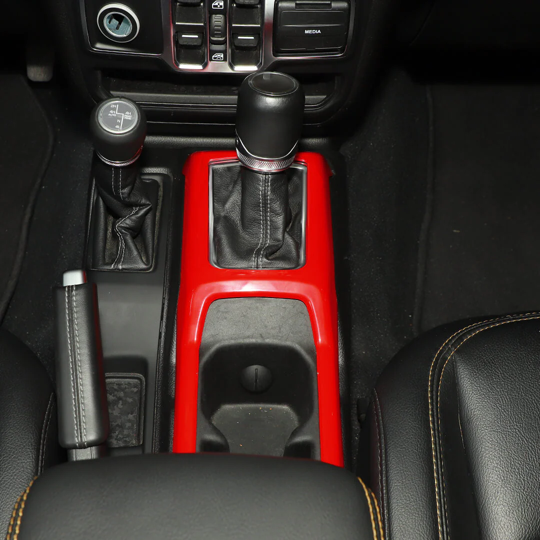 For 2018+ Jeep Wrangler JL & Gladiator JT Interior Center Console Water Cup Holder Manual Gear Shift Panel Frame Trim Cover - Image 4