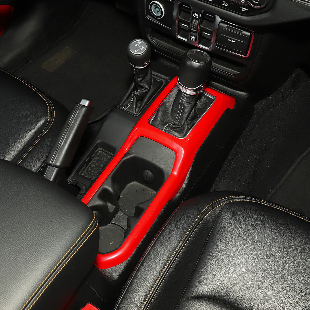 For 2018+ Jeep Wrangler JL & Gladiator JT Interior Center Console Water Cup Holder Manual Gear Shift Panel Frame Trim Cover - Image 5