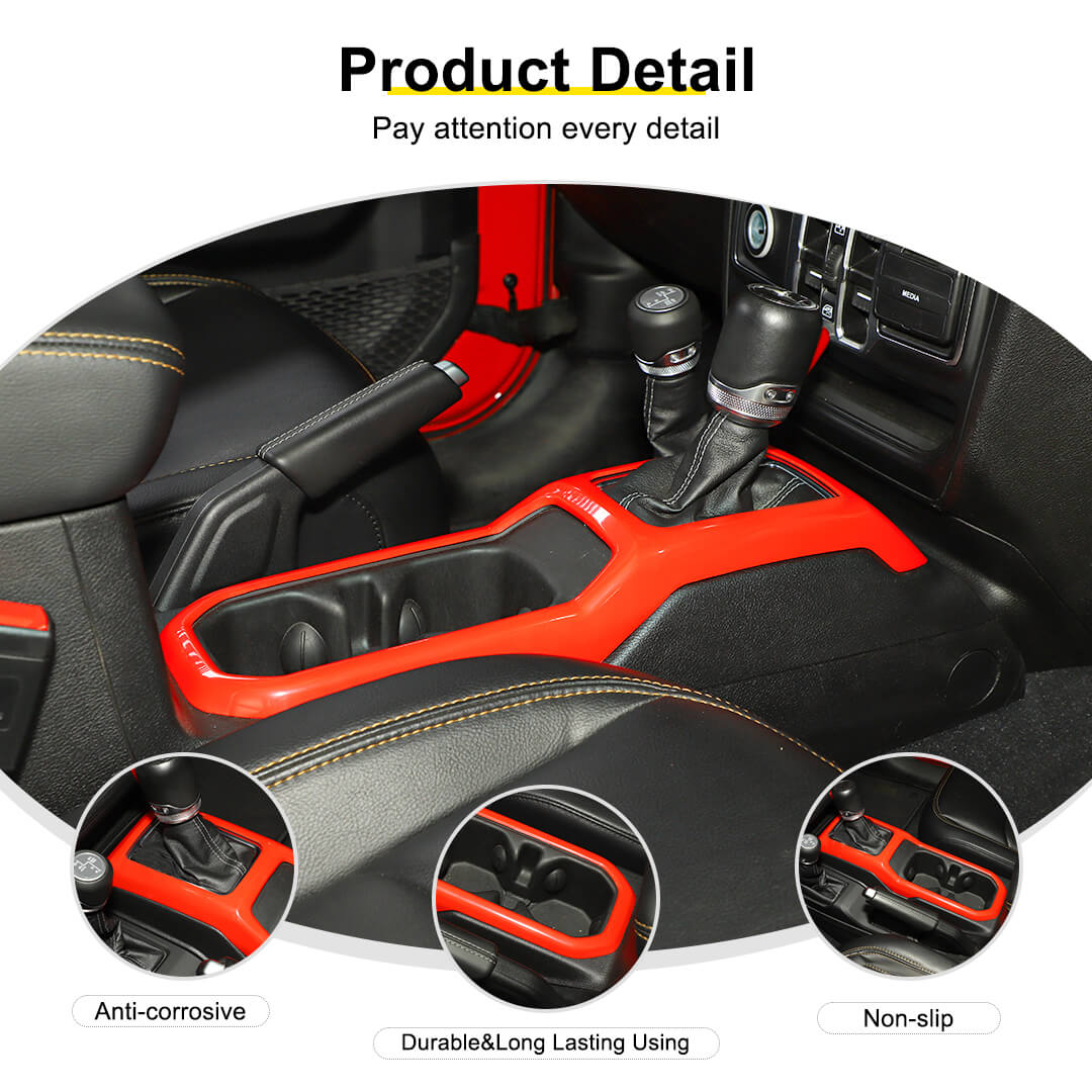 For 2018+ Jeep Wrangler JL & Gladiator JT Interior Center Console Water Cup Holder Manual Gear Shift Panel Frame Trim Cover - Image 7