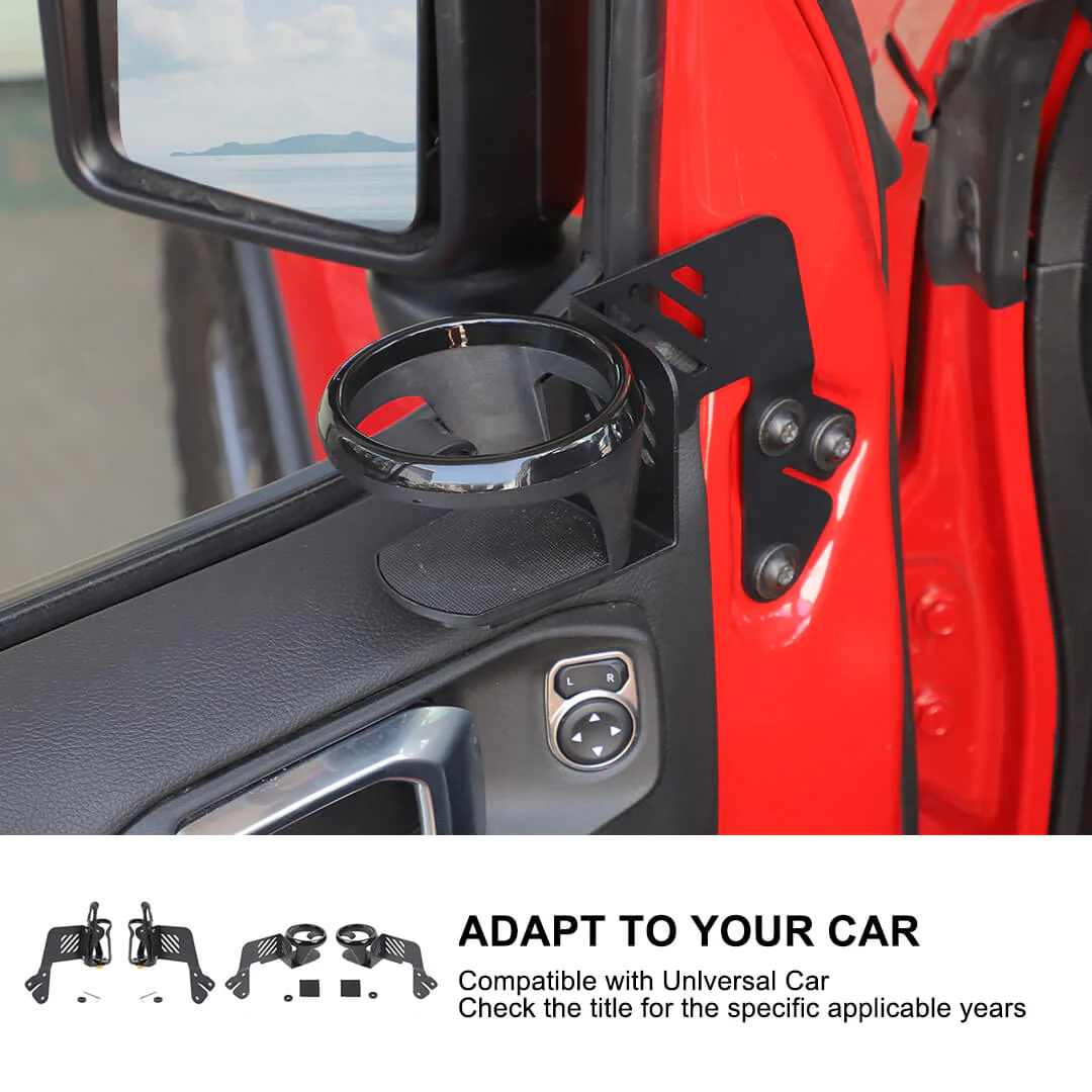 For 2018+ Jeep Wrangler JL & Gladiator JT Interior Front Door Mount Water Cup Holder Bracket (2 pcs) - Image 8