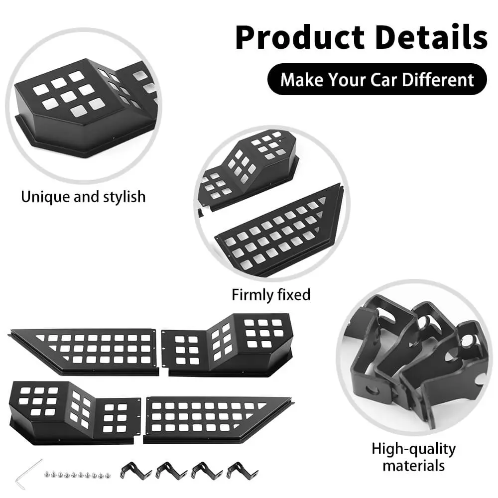 For 2018+ Jeep Wrangler JL/Gladiator JT Front Door Net Replacement Full-length Door Map Pockets Metal Storage Box Organizer - Image 9