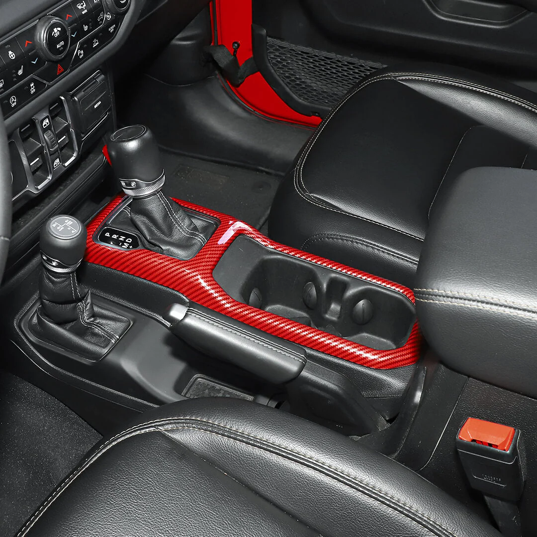 For 2018+ Jeep Wrangler JL & Gladiator JT Steering Wheel Water Cup Gear Shift Panel Cover Trim Kit (2 pcs) - Image 6