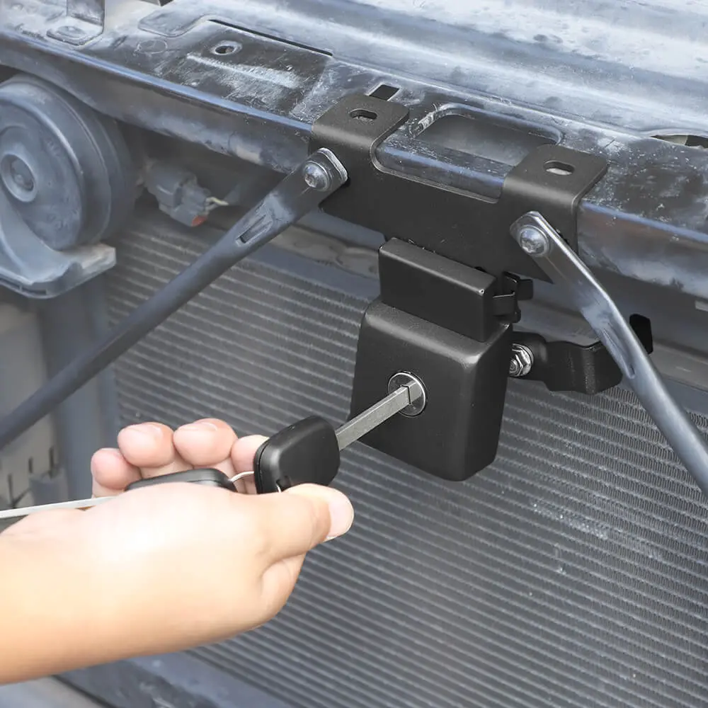 For 2018+ Jeep Wrangler JL & Gladiator JT – Anti-Theft Hidden Hood Locking Latches with Keys | Secure Hood Catch Kit - Image 5