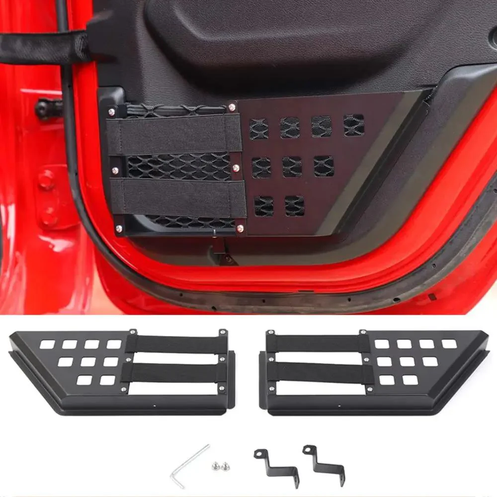 For 2018+ Jeep Wrangler JL & Gladiator JT – Front/Rear Door Metal Net Pocket Storage Organizer, No Drilling Install - Image 11