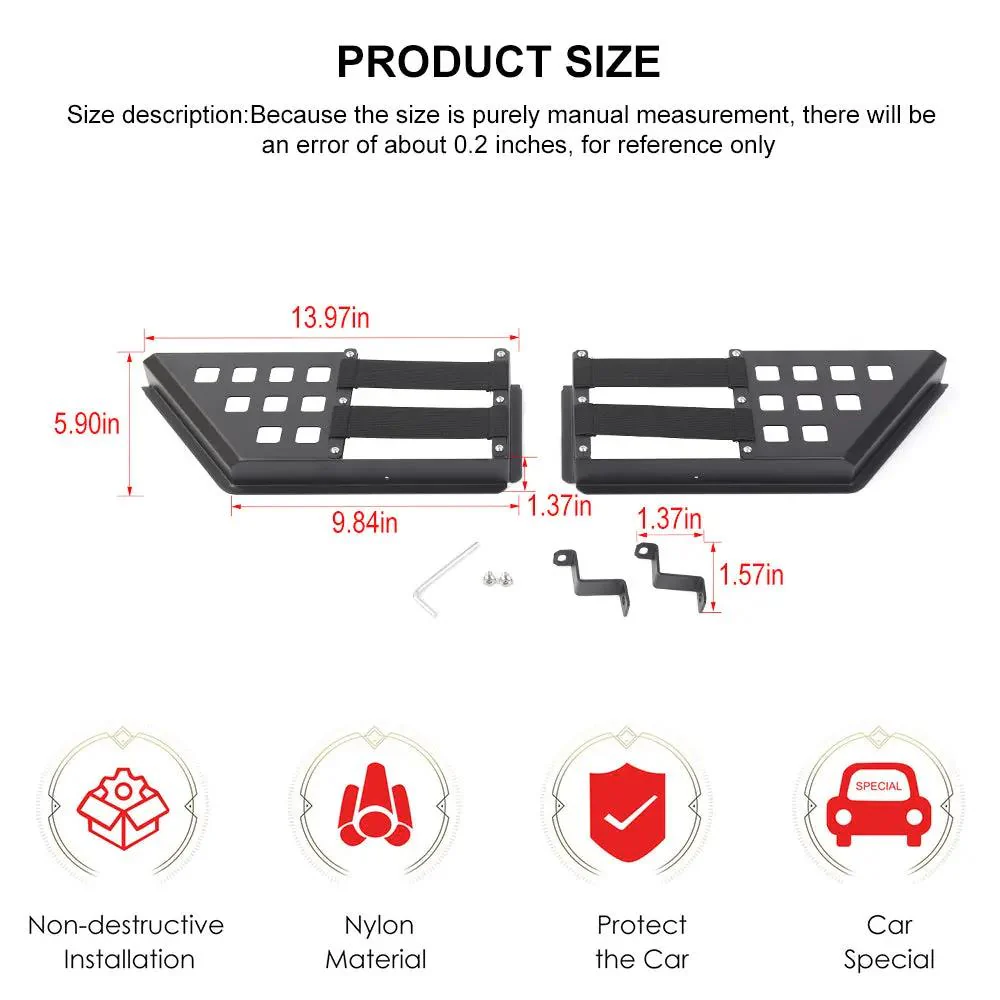 For 2018+ Jeep Wrangler JL & Gladiator JT – Front/Rear Door Metal Net Pocket Storage Organizer, No Drilling Install - Image 14