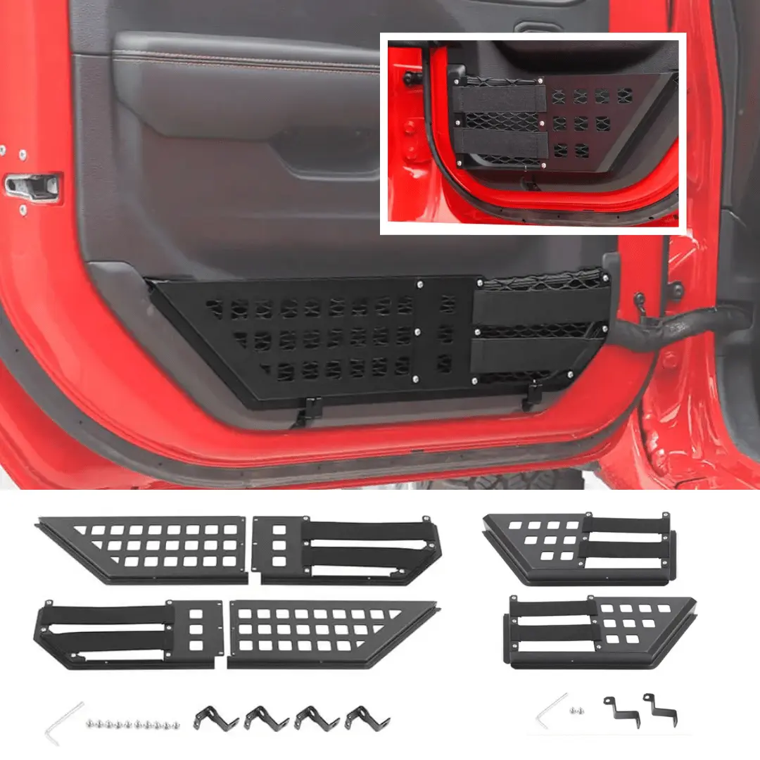 For 2018+ Jeep Wrangler JL & Gladiator JT – Front/Rear Door Metal Net Pocket Storage Organizer, No Drilling Install - Image 15