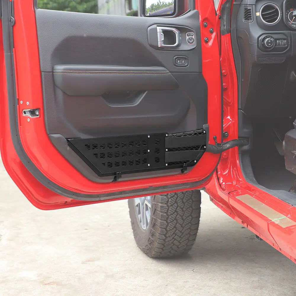 For 2018+ Jeep Wrangler JL & Gladiator JT – Front/Rear Door Metal Net Pocket Storage Organizer, No Drilling Install - Image 3
