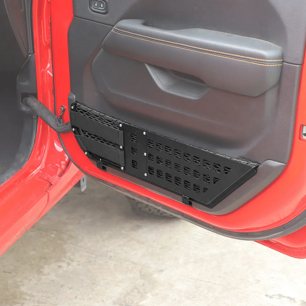 For 2018+ Jeep Wrangler JL & Gladiator JT – Front/Rear Door Metal Net Pocket Storage Organizer, No Drilling Install - Image 4