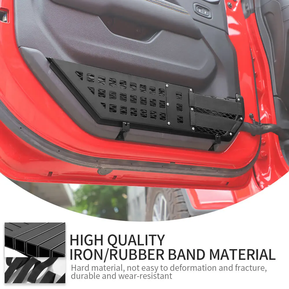 For 2018+ Jeep Wrangler JL & Gladiator JT – Front/Rear Door Metal Net Pocket Storage Organizer, No Drilling Install - Image 8