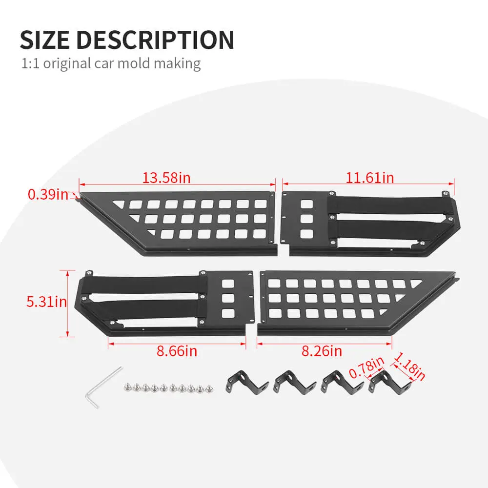 For 2018+ Jeep Wrangler JL & Gladiator JT – Front/Rear Door Metal Net Pocket Storage Organizer, No Drilling Install - Image 9