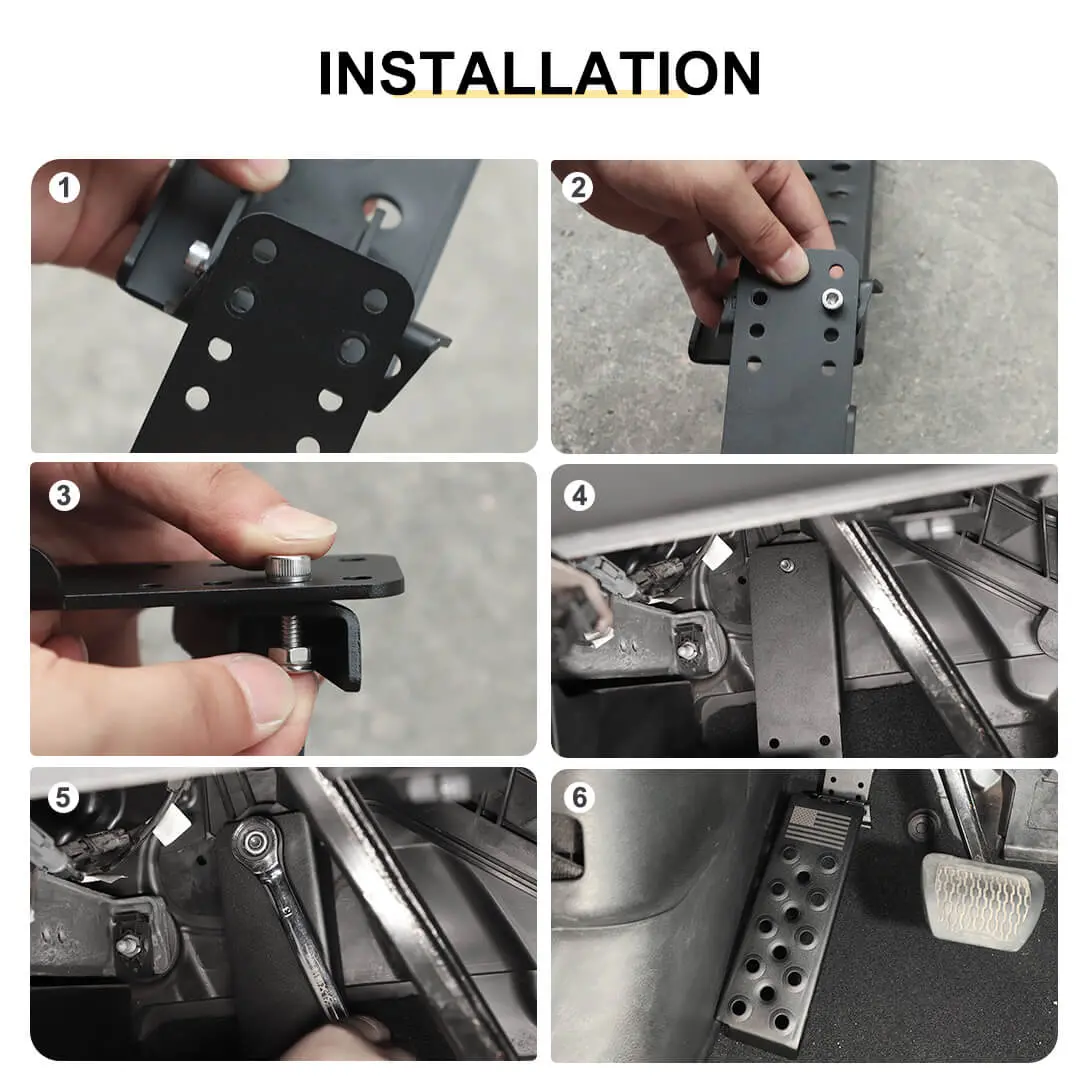 For 2018+ Jeep Wrangler JL Interior Left Foot Rest Dead Pedal Pegs Panel Accessories - Image 8