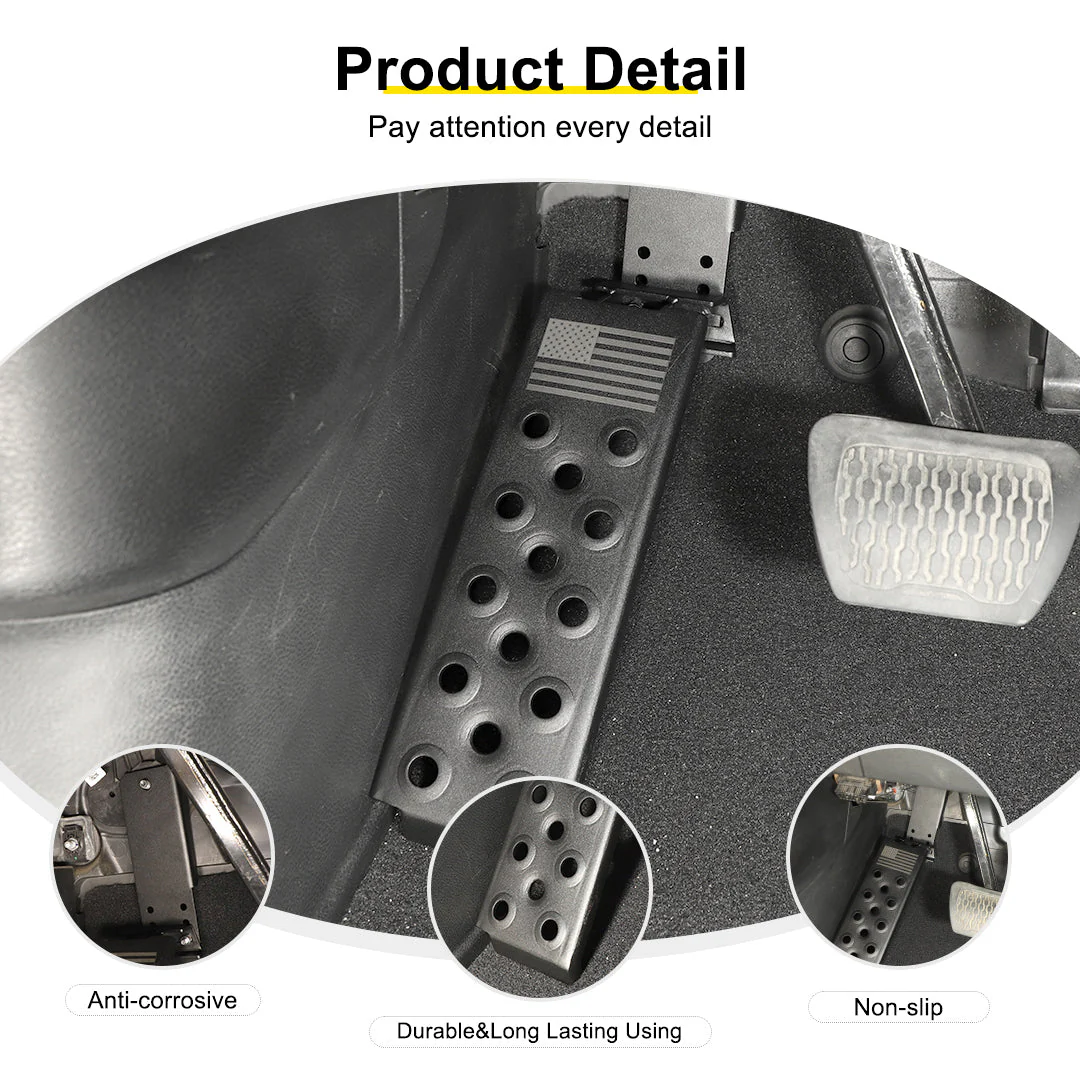For 2018+ Jeep Wrangler JL Interior Left Foot Rest Dead Pedal Pegs Panel Accessories - Image 9