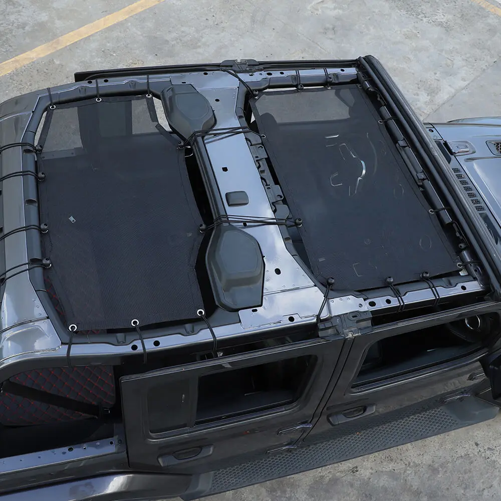 For 2018+ Jeep Wrangler JL JLU 4 Door Sunshade Top Mesh Cover UV Blocker Bikini Screen - Image 4