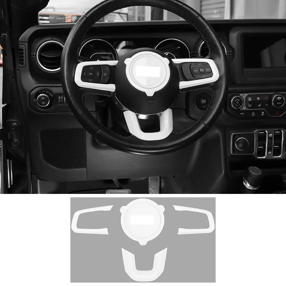 For 2018+ Jeep Wrangler JL/JLU & Gladiator JT Steering Wheel Center & Outer Trim – 4 Pieces Set - Image 11