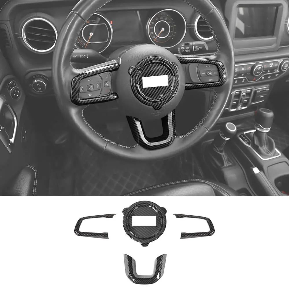 For 2018+ Jeep Wrangler JL/JLU & Gladiator JT Steering Wheel Center & Outer Trim – 4 Pieces Set - Image 17
