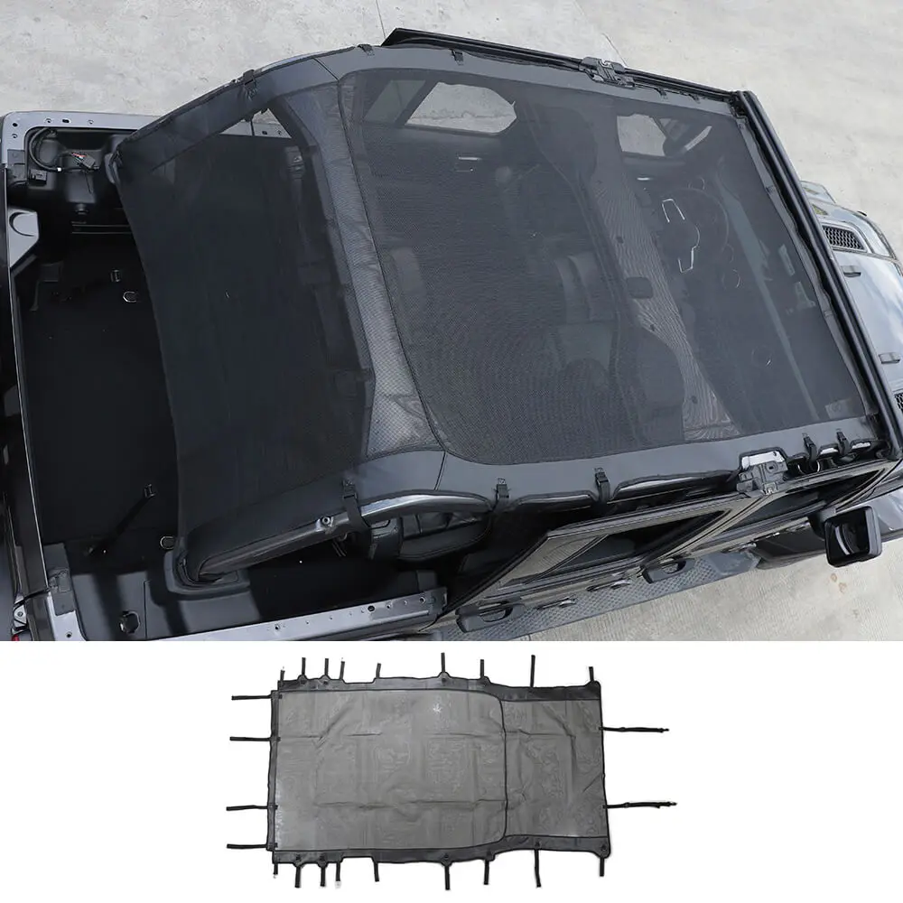 For 2018+ Jeep Wrangler JL Leather Roof Mesh Convertible Soft Top 4-Door Accessories
