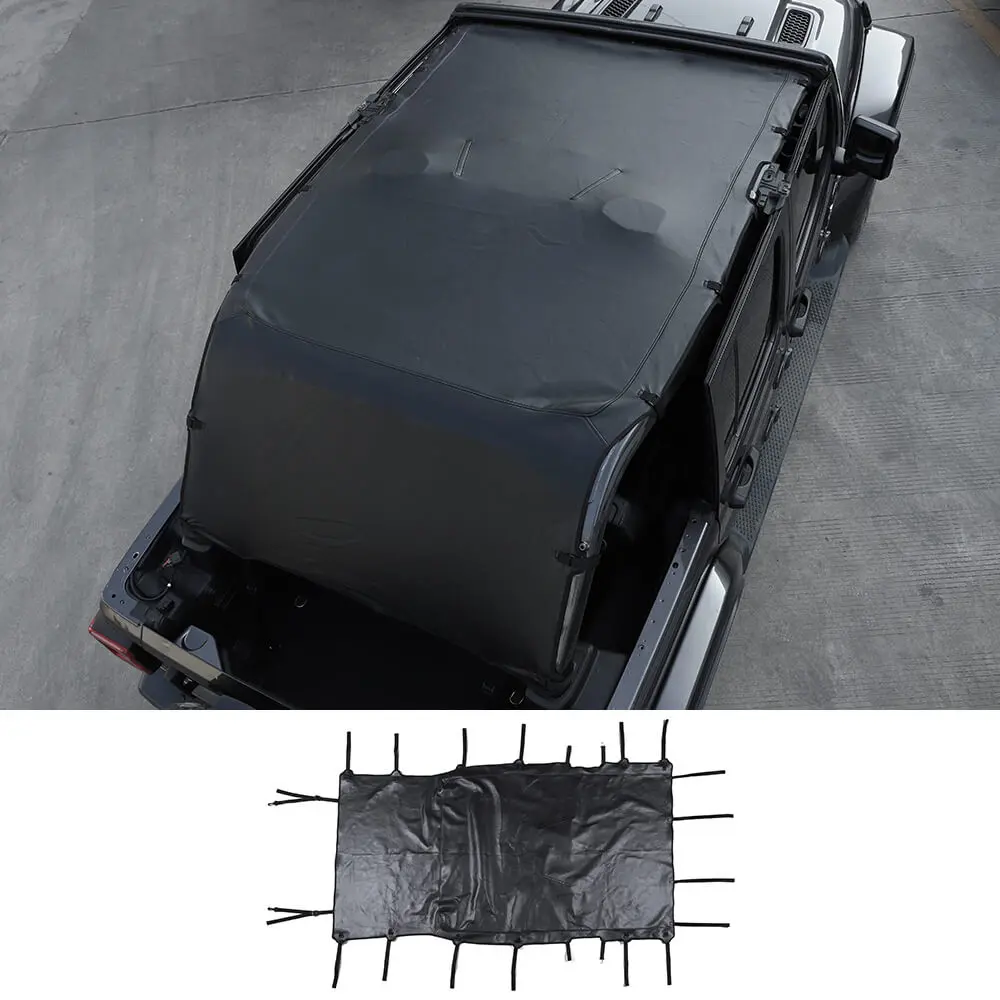 For 2018+ Jeep Wrangler JL Leather Roof Mesh Convertible Soft Top 4-Door Accessories - Image 10