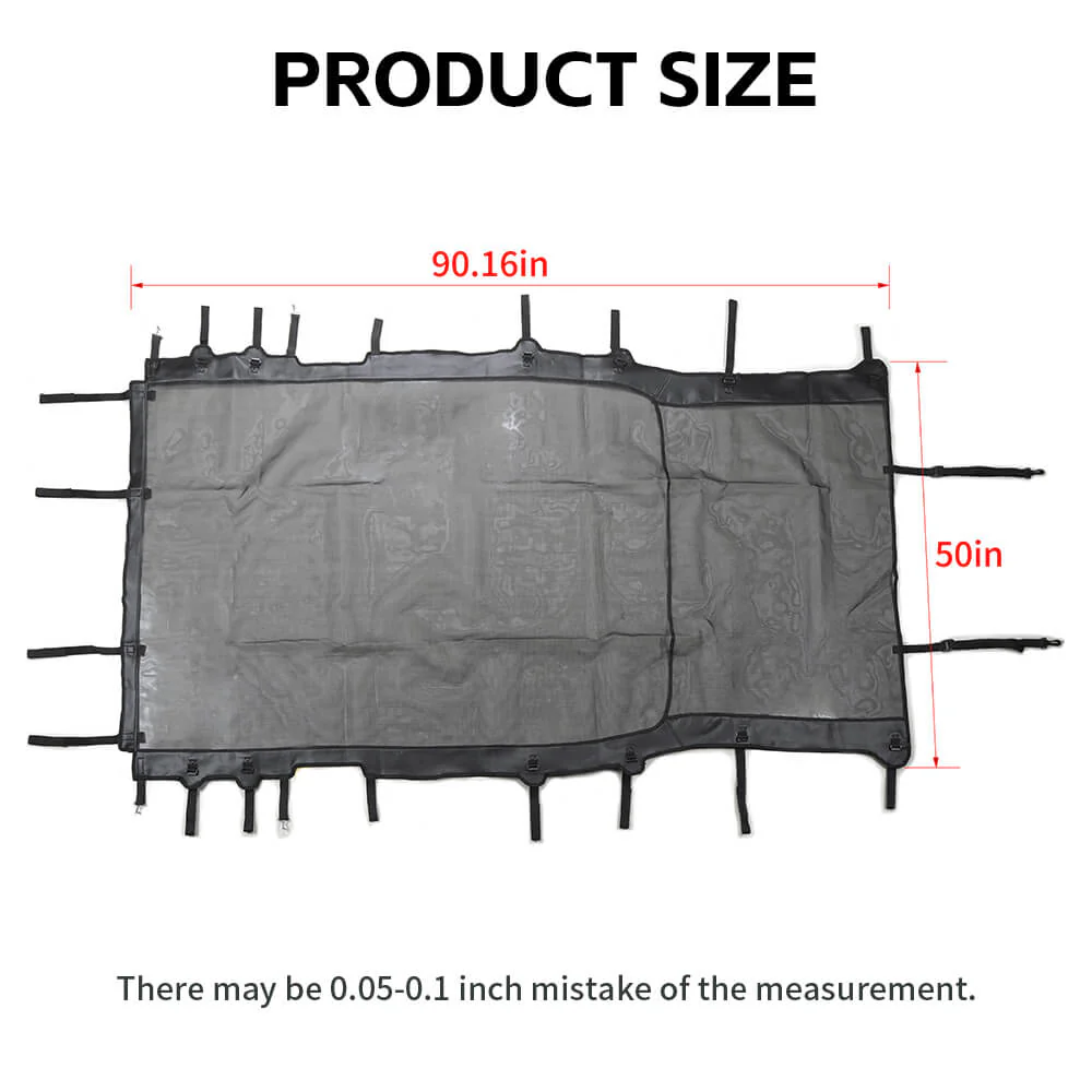 For 2018+ Jeep Wrangler JL Leather Roof Mesh Convertible Soft Top 4-Door Accessories - Image 8