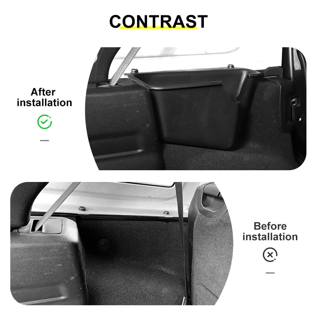 For 2018+ Jeep Wrangler JL Rear Cargo Trunk Organizer Storage Box Side Packets - Image 2