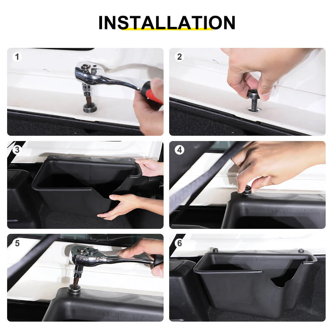 For 2018+ Jeep Wrangler JL Rear Cargo Trunk Organizer Storage Box Side Packets - Image 8
