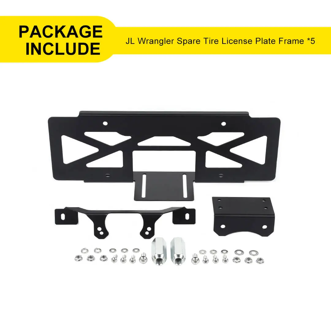 For 2018+ Jeep Wrangler JL Rear Spare Tire License Plate Bracket Accessories - Image 11