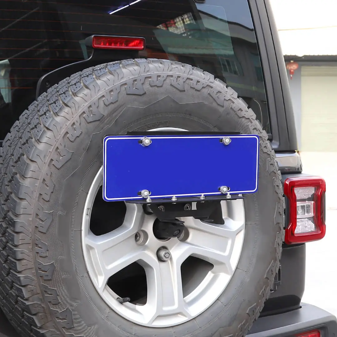 For 2018+ Jeep Wrangler JL Rear Spare Tire License Plate Bracket Accessories - Image 5