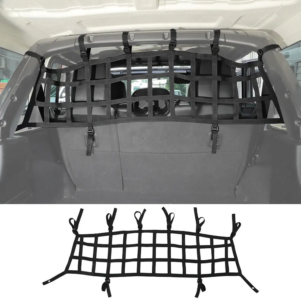 For 2018+ Jeep Wrangler JL Rear Trunk Mesh Cargo Isolation Protect Net - Image 11