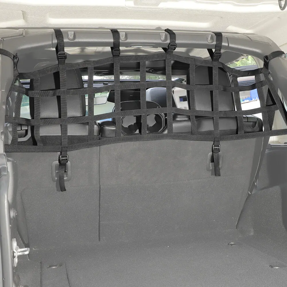 For 2018+ Jeep Wrangler JL Rear Trunk Mesh Cargo Isolation Protect Net - Image 4