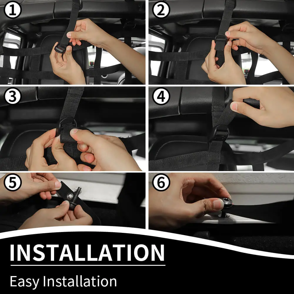 For 2018+ Jeep Wrangler JL Rear Trunk Mesh Cargo Isolation Protect Net - Image 5