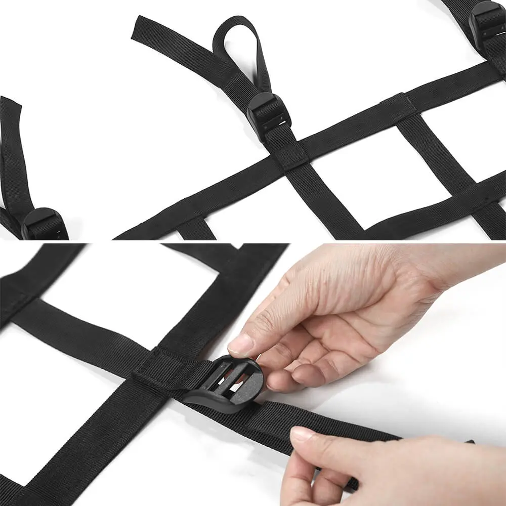 For 2018+ Jeep Wrangler JL Rear Trunk Mesh Cargo Isolation Protect Net - Image 9