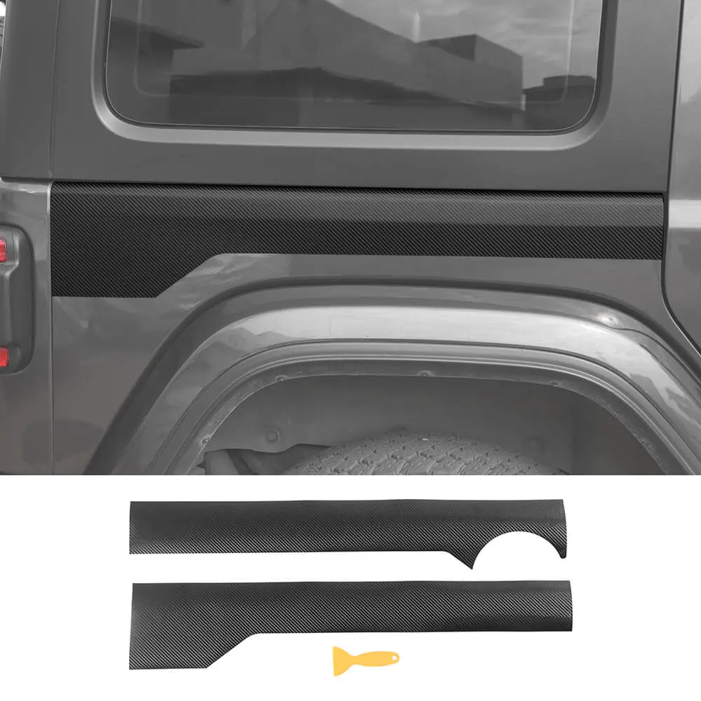 For 2018+ Jeep Wrangler JL Side Body Decor Molding Sticker Cover Trim Carbon Fiber