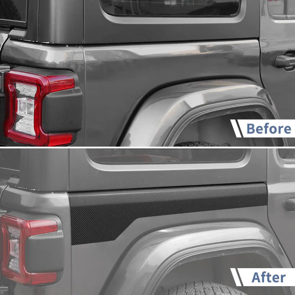 For 2018+ Jeep Wrangler JL Side Body Decor Molding Sticker Cover Trim Carbon Fiber - Image 2