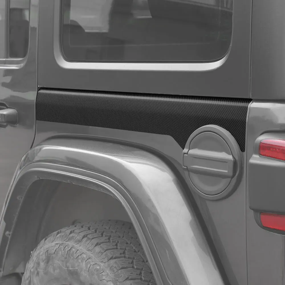 For 2018+ Jeep Wrangler JL Side Body Decor Molding Sticker Cover Trim Carbon Fiber - Image 3