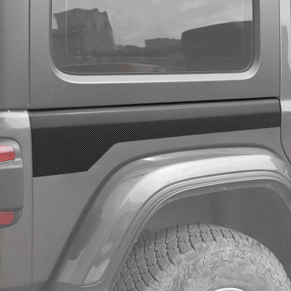 For 2018+ Jeep Wrangler JL Side Body Decor Molding Sticker Cover Trim Carbon Fiber - Image 5