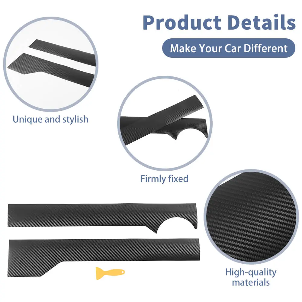For 2018+ Jeep Wrangler JL Side Body Decor Molding Sticker Cover Trim Carbon Fiber - Image 8