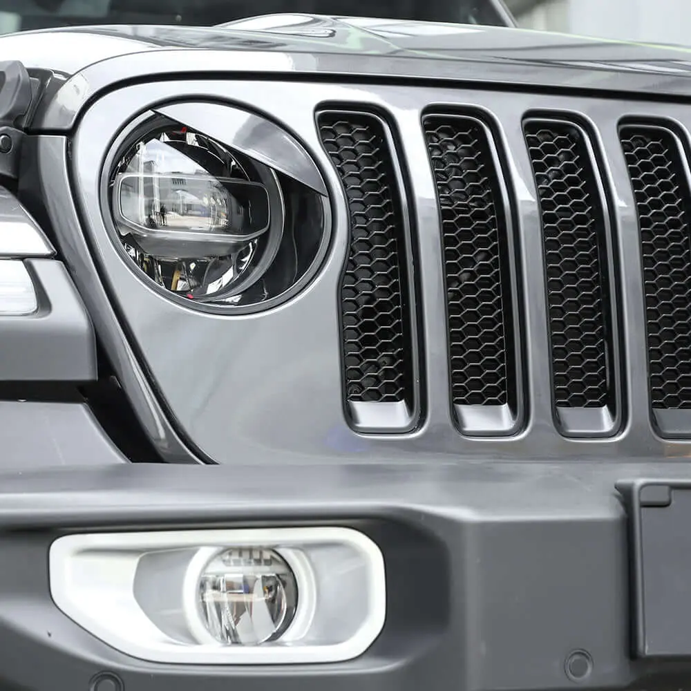 For 2018-2023 Jeep Wrangler JL Gladiator JT Rubicon Front Headlight Insert Angry Eyes Bezels Trim - Image 4